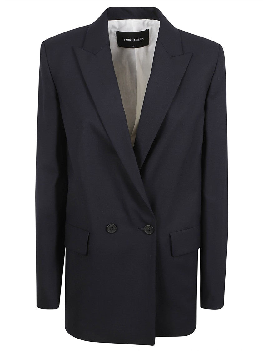 Fabiana Filippi Double-Breasted Tailored Jacket With Notched Lapel