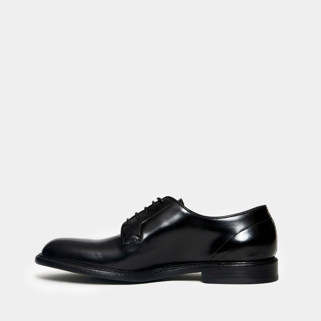 Green George Black Leather Lace-Up