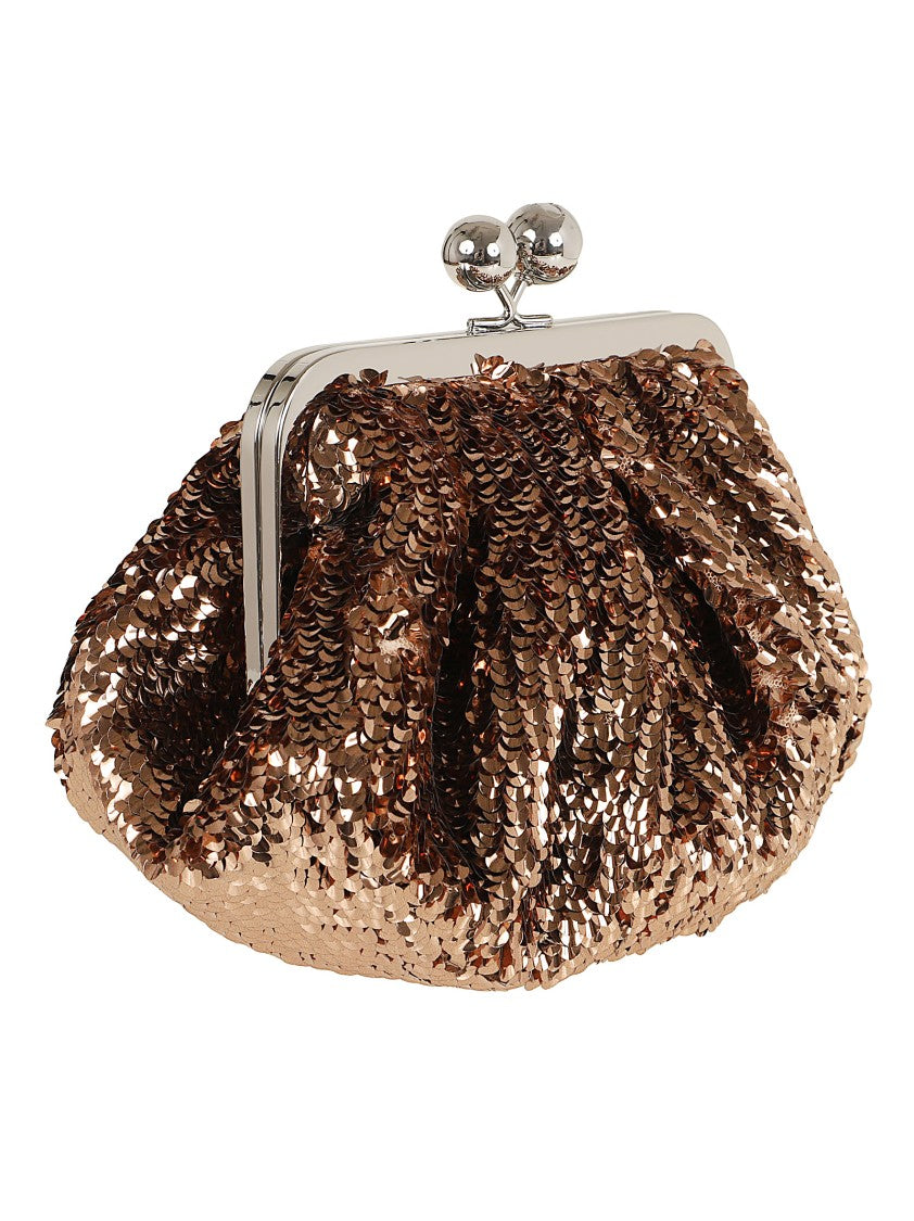 Max Mara Small Pouf Clutch Bag With Concave Sequins