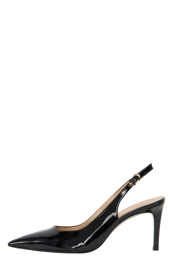 Stuart Weitzman Black Power Pointed Toe Patent Leather High Heel Pumps