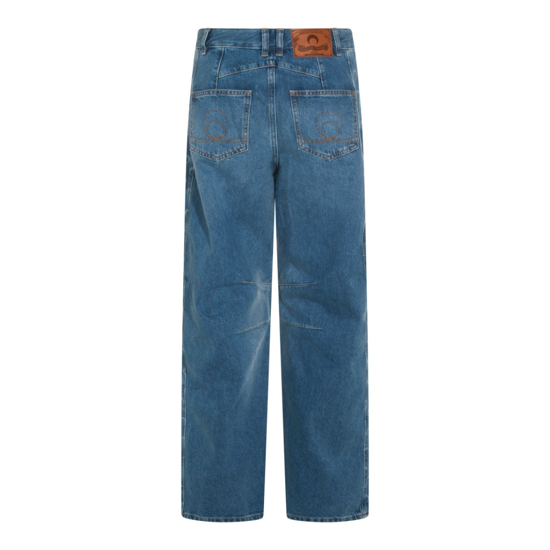 Marine Serre Light Blue High-Waist Moon Pattern Jeans