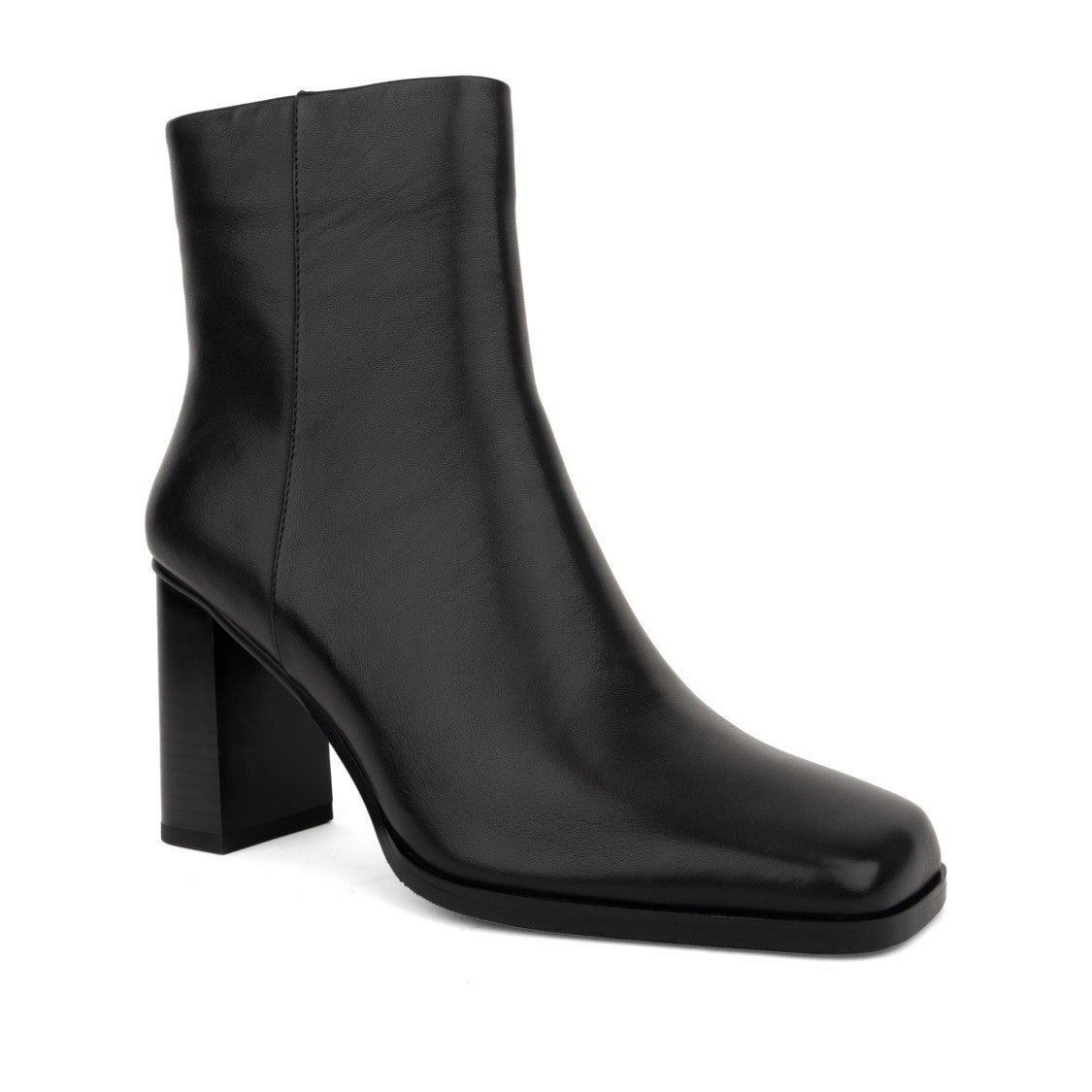 Linda Baumann Black Leather Square Toe Boots