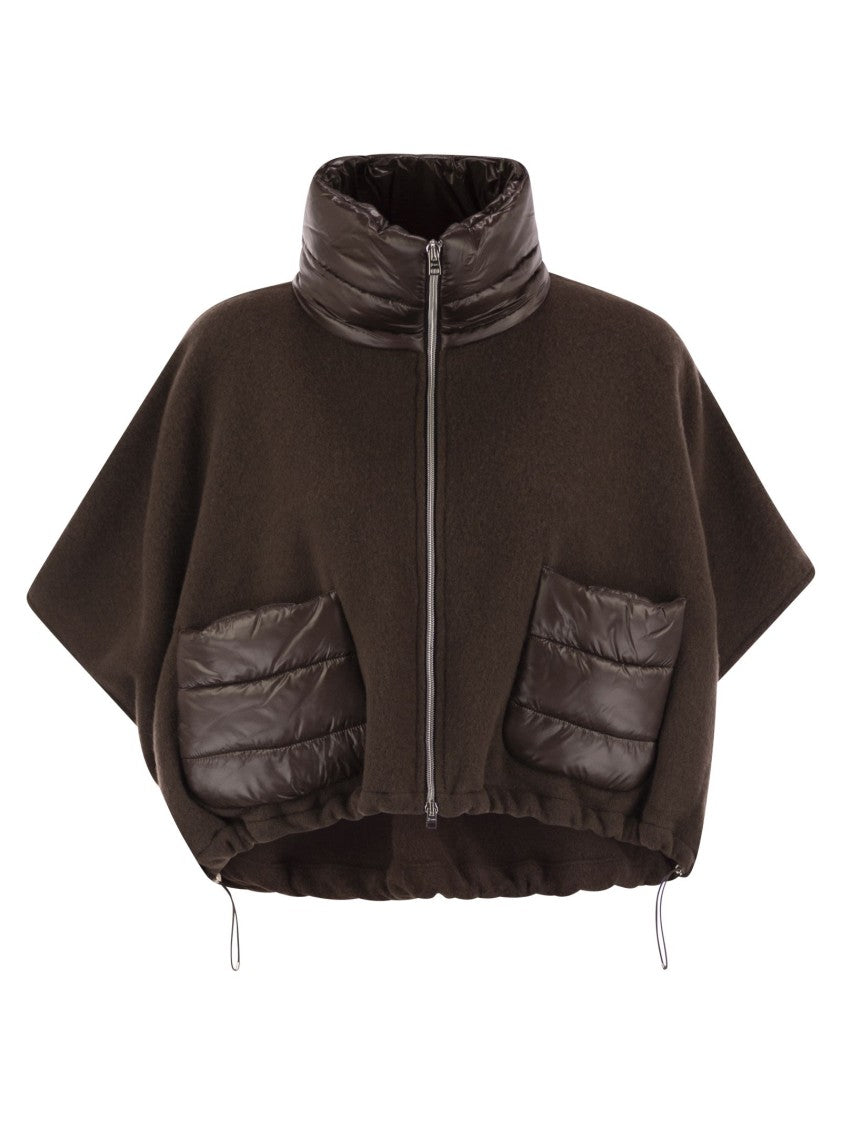 Herno Resort Poncho In Wool And Cashemre