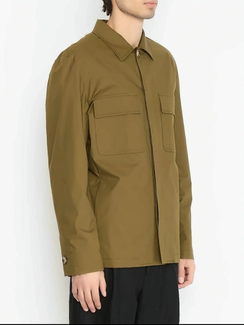 Lardini Structured Long-Sleeve Shirt With Concealed Button Placket