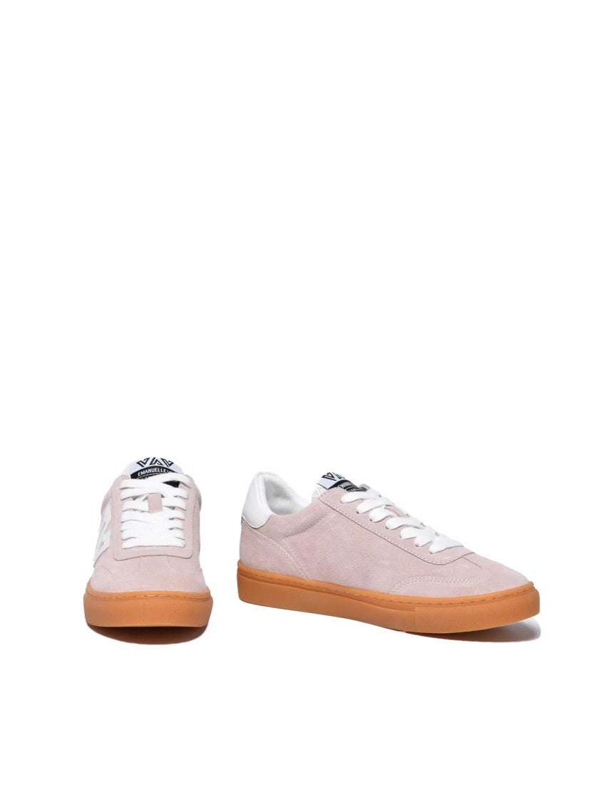 Emanuélle Vee Pink Suede Low-Top Sneakers