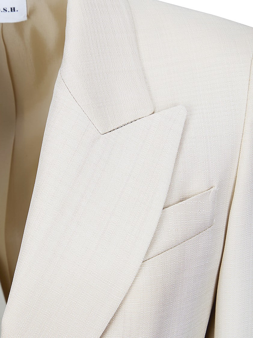 P.A.R.O.S.H. Double-Breasted Viscose Jacket With Linen Effect