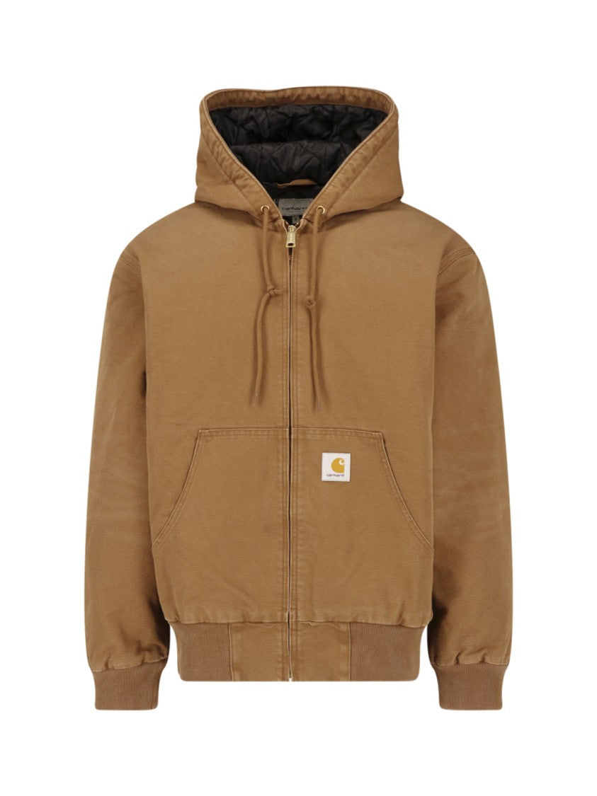 Carhartt Wip Brown Og Active Organic Cotton Hooded Jacket
