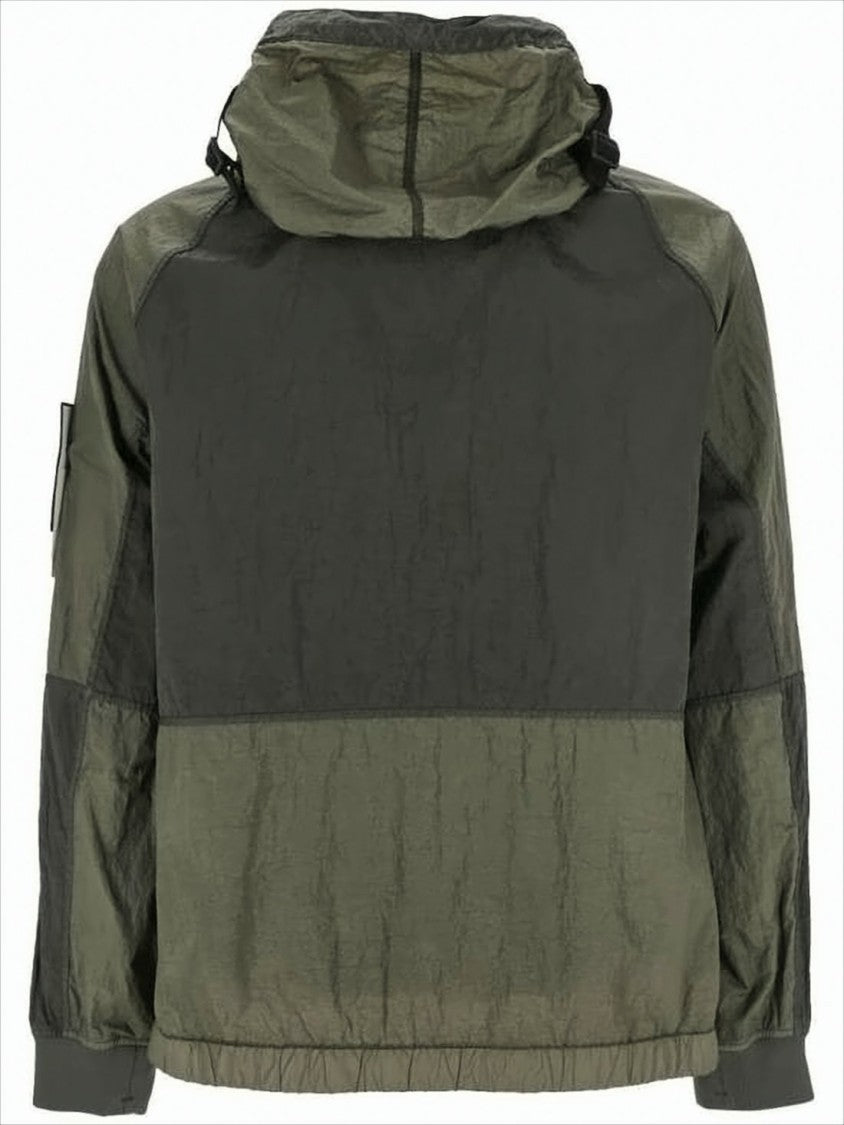 Stone Island Two-Tone Olive Green Hooded Jacket