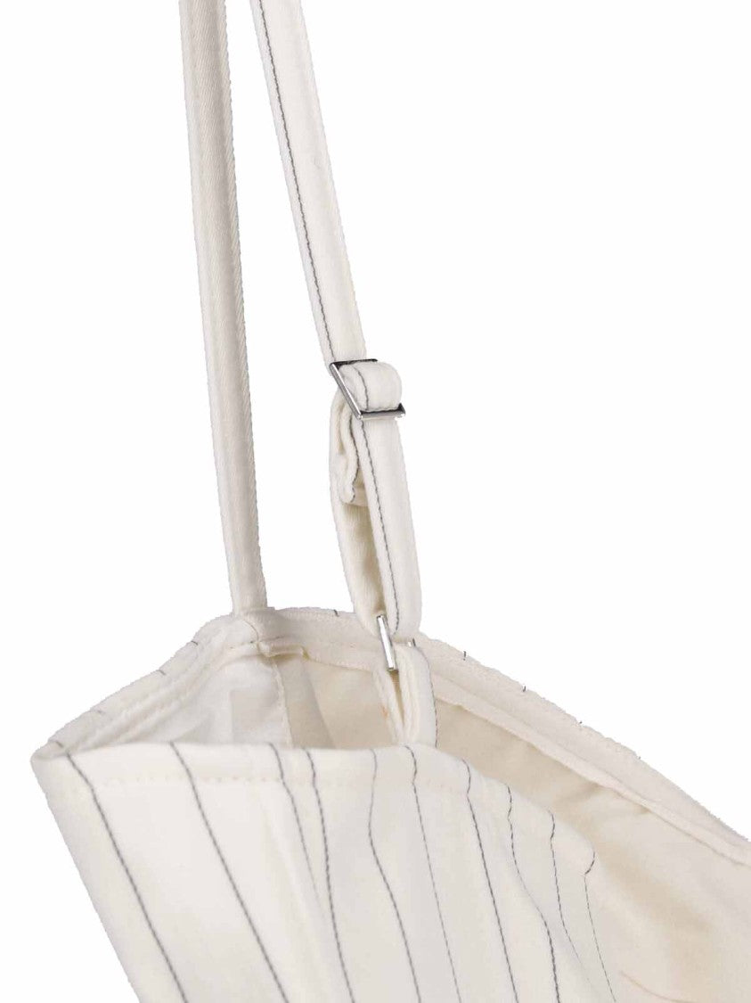 Dondup White Gessato Virgin Wool Pinstripe Mini Dress