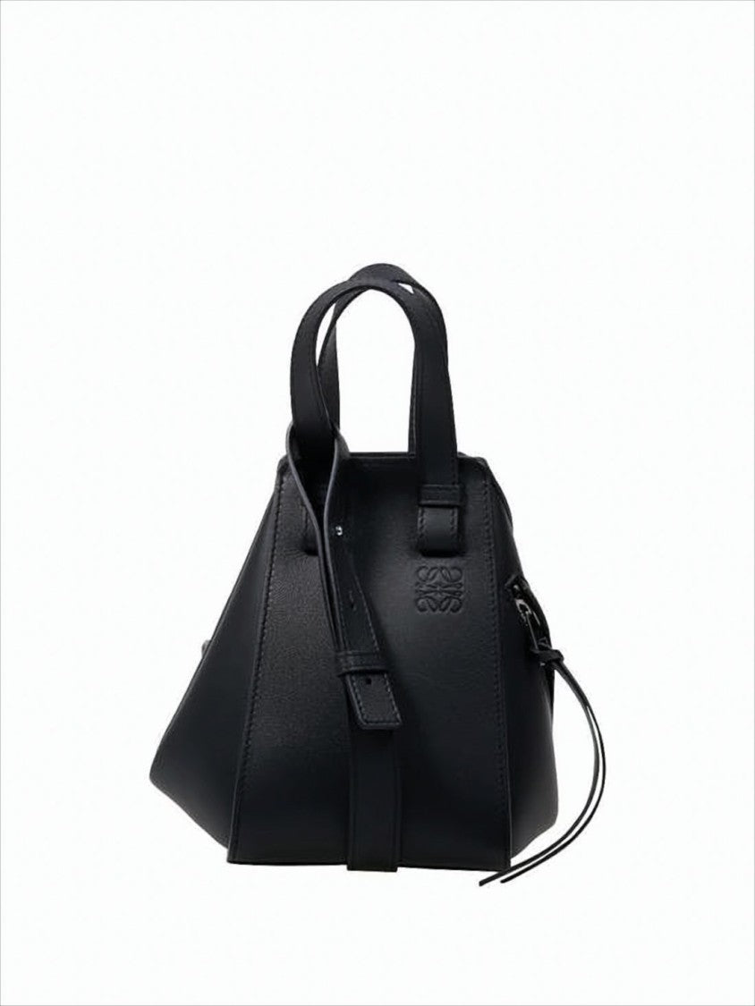 Loewe Structured Black Calf Leather Shoulder Bag