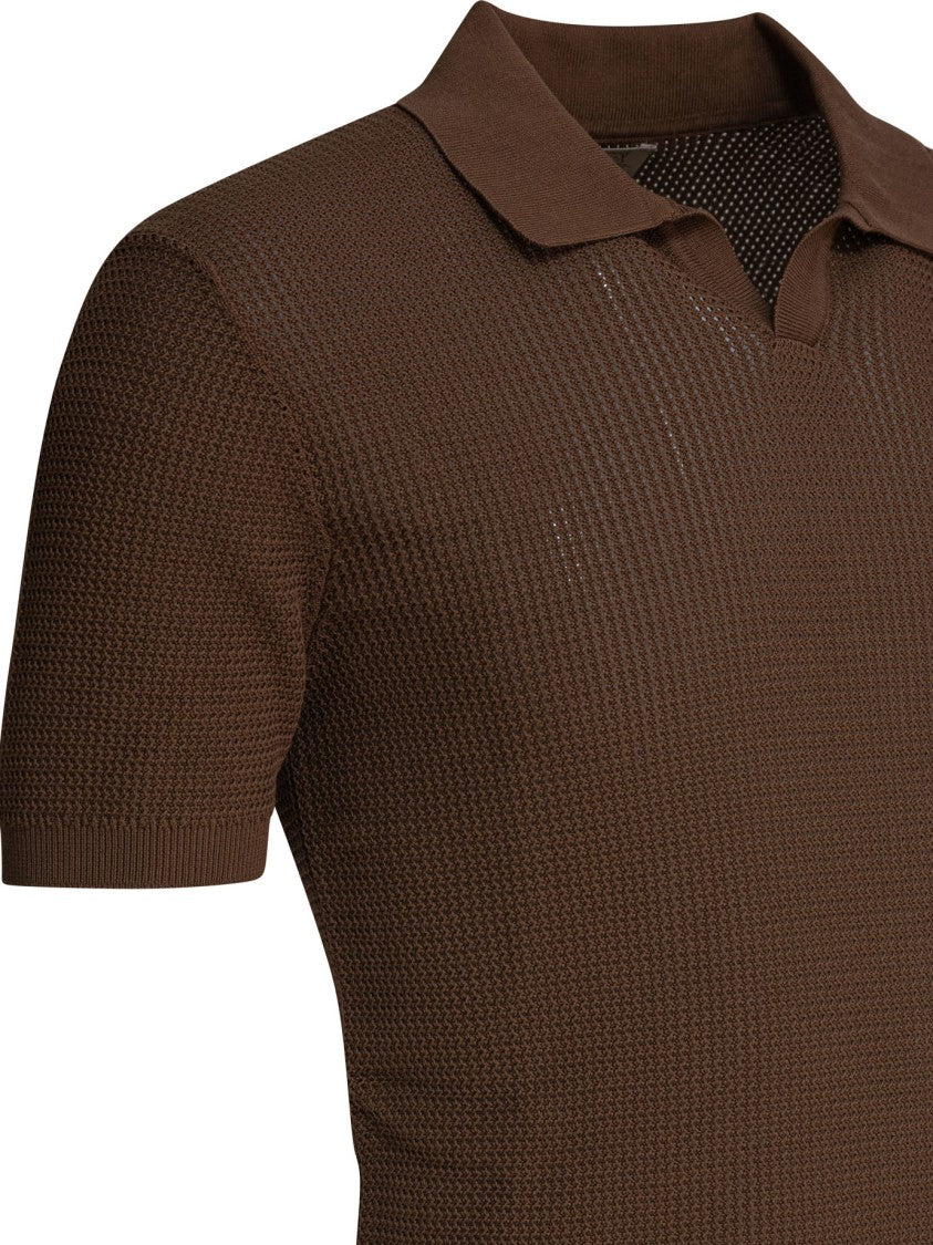 Rakki' Textured Knit Polo Shirt