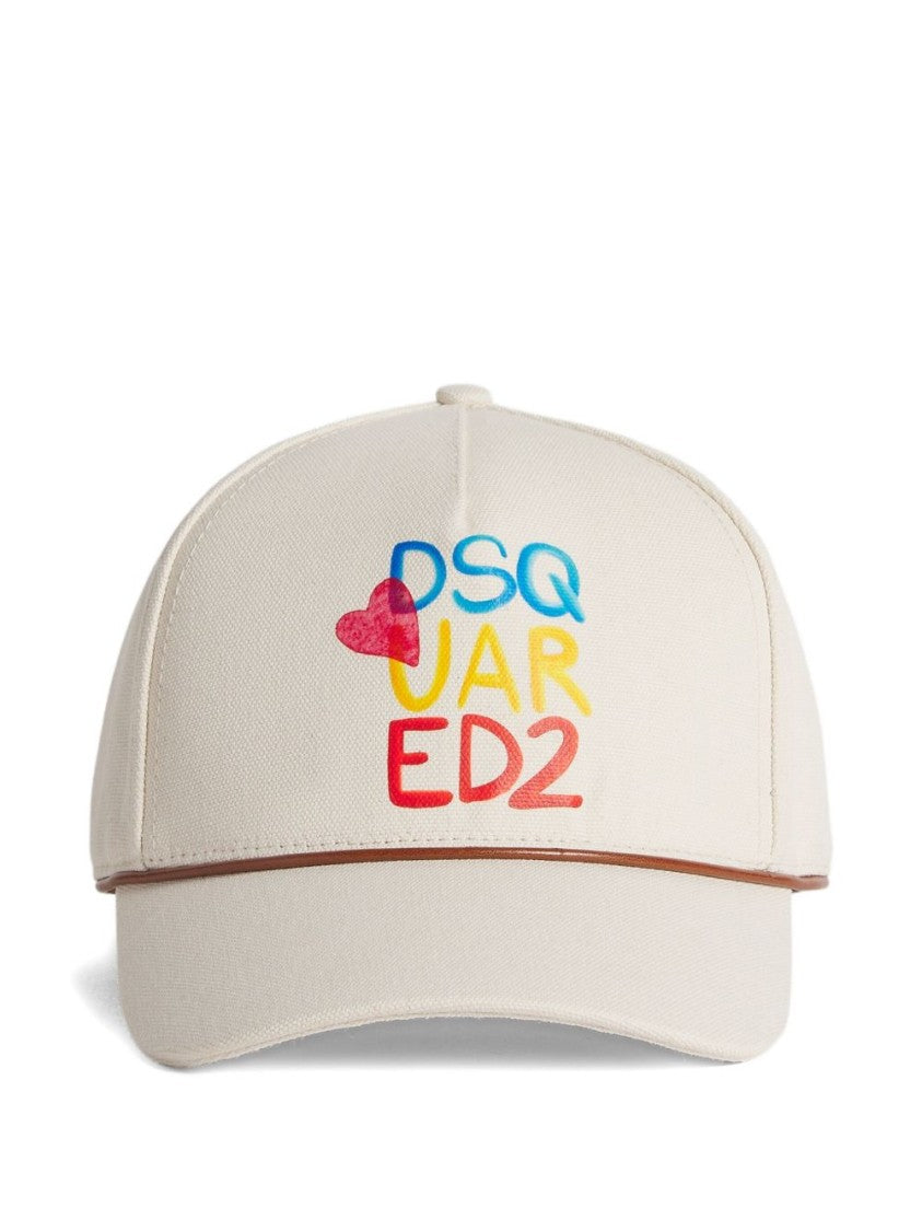 Dsquared2 Beige Cap With Eyelet Detailing