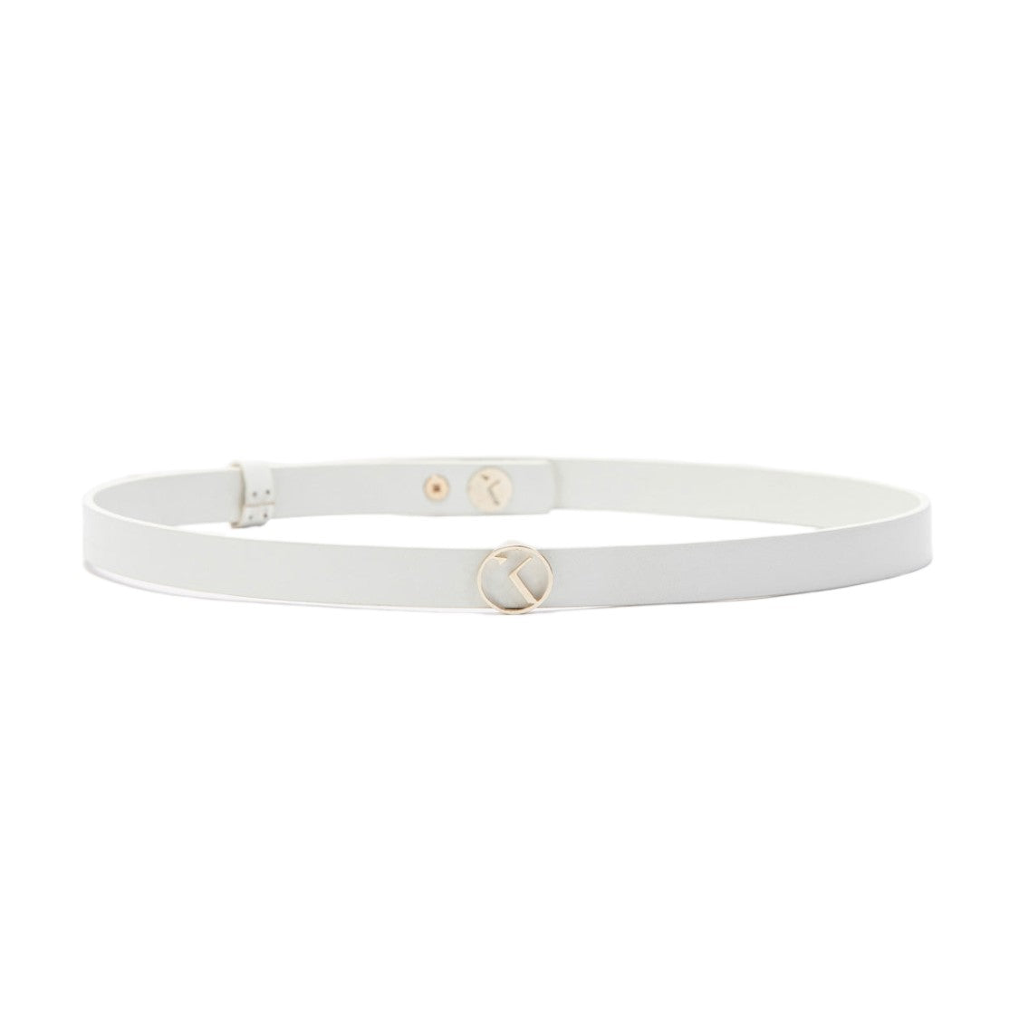 Saiid Kobeisy Slim Leather Belt With Circular Buckle And Subtle Logo