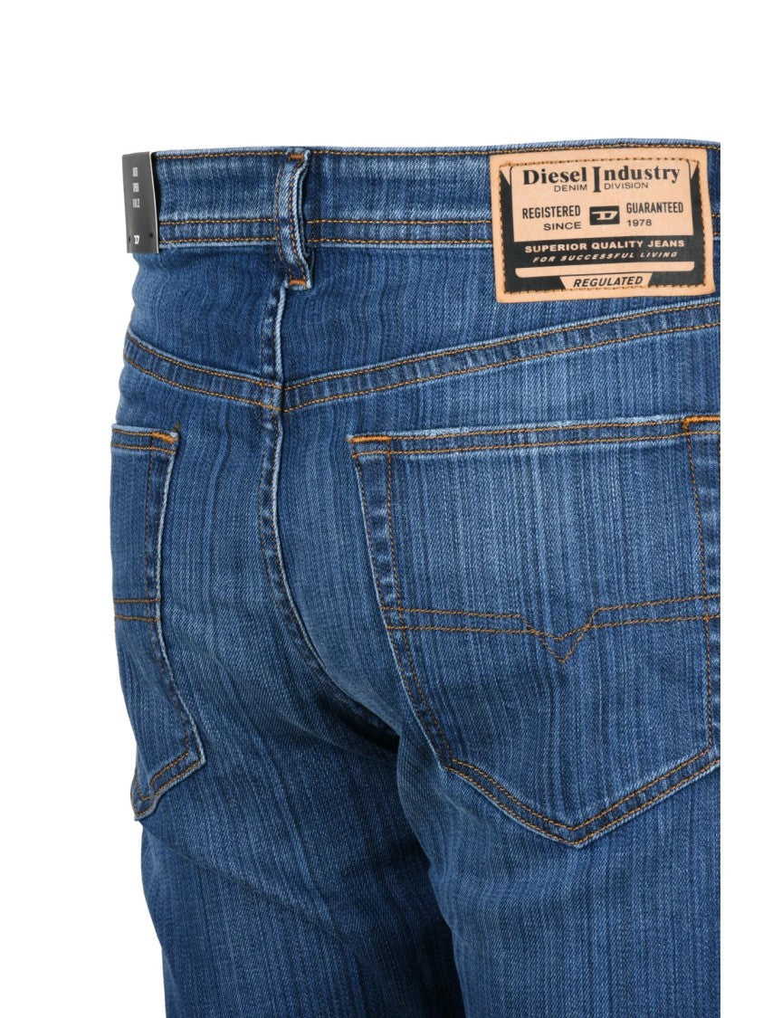 Diesel Blue Stretch Cotton Tapered Jeans