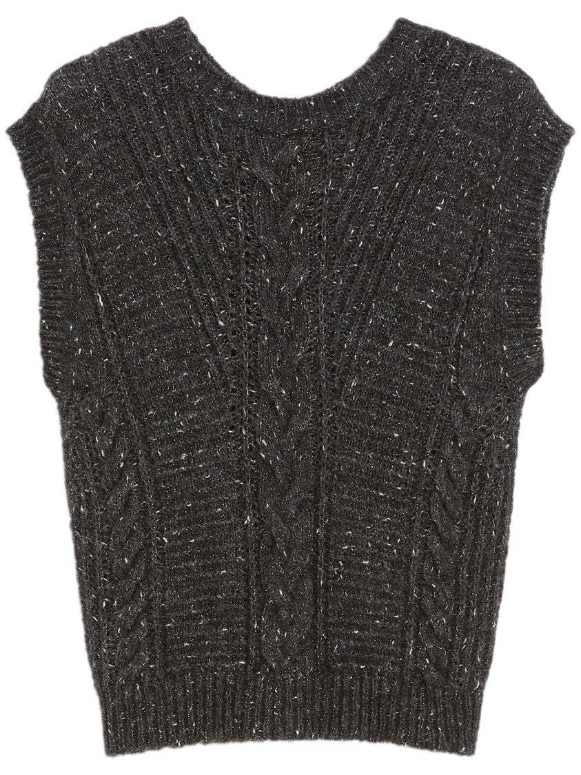 Max Mara Textured Cable Knit Sleeveless Sweater