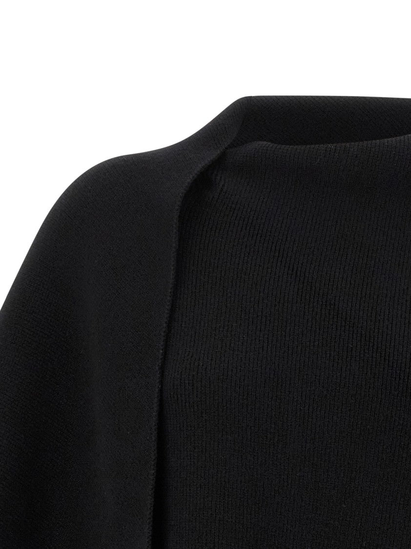 Alberta Ferretti Cropped Shawl Cardigan In Merino Wool