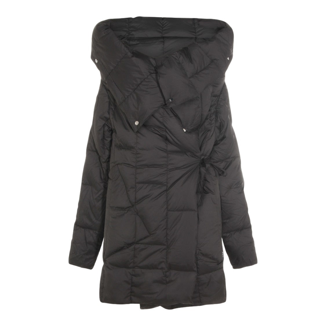 Add Padded Quilted Coat With High Collar