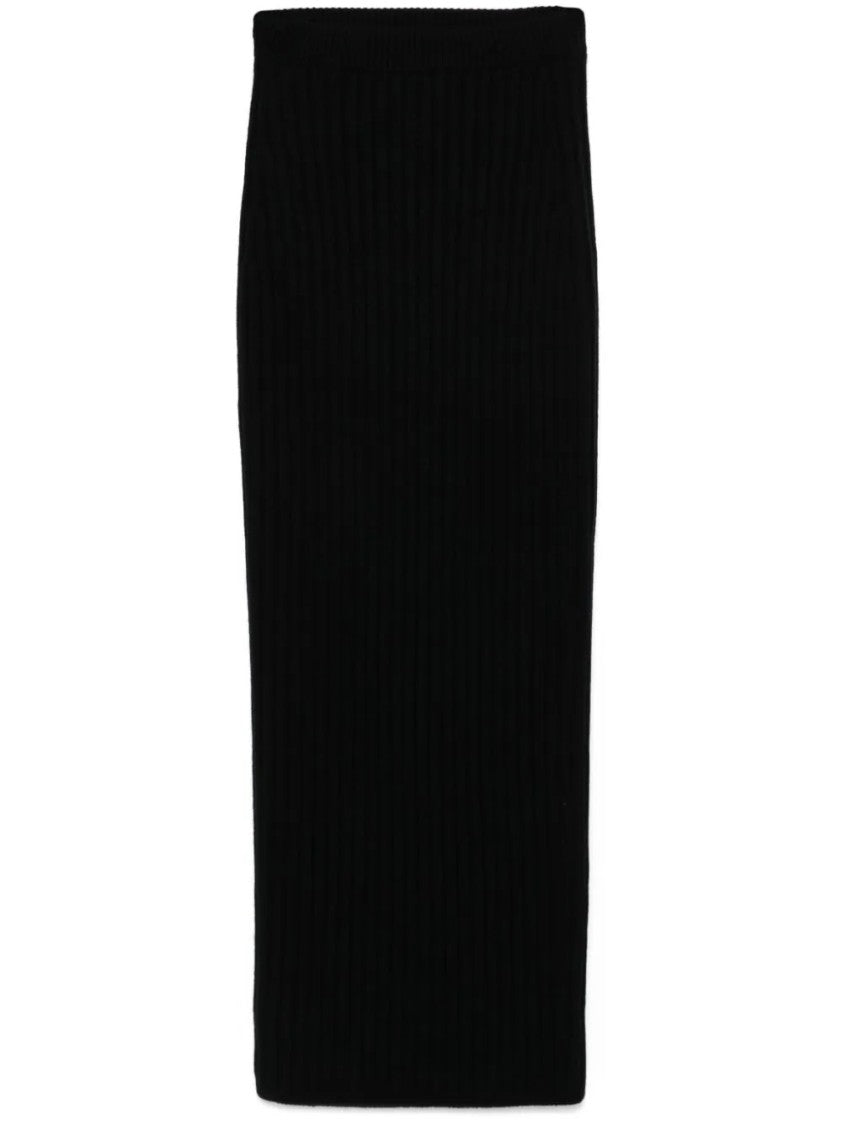 Max Mara Silk Maxi Skirt With Ribbed Texture