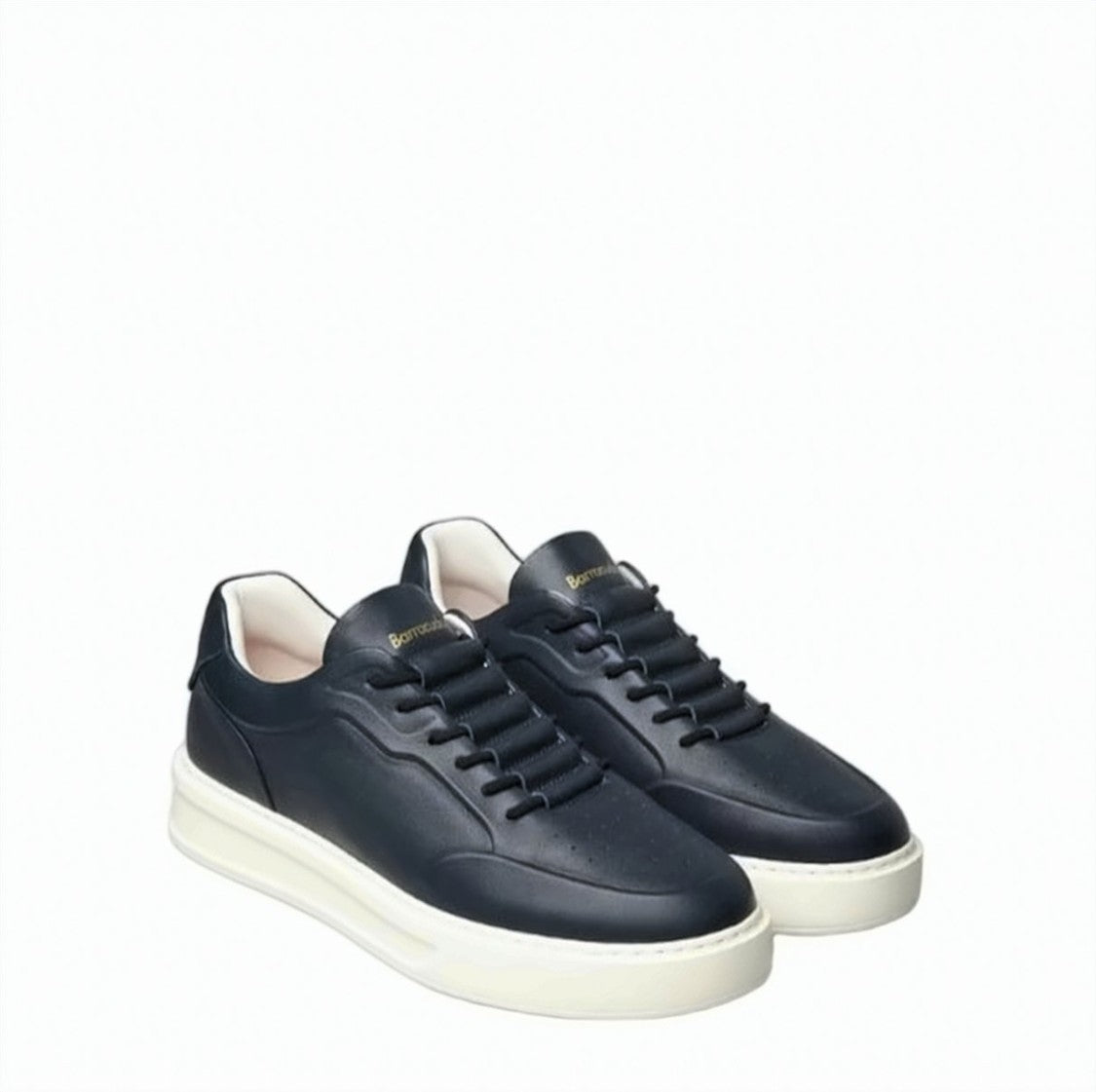 Barracuda Blue Slip On Leather Sneakers