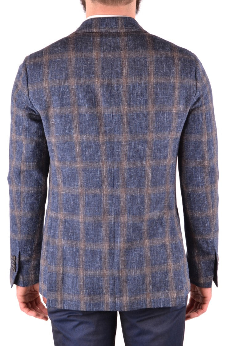 Lardini Checkered Textured Blazer With Classic Fit