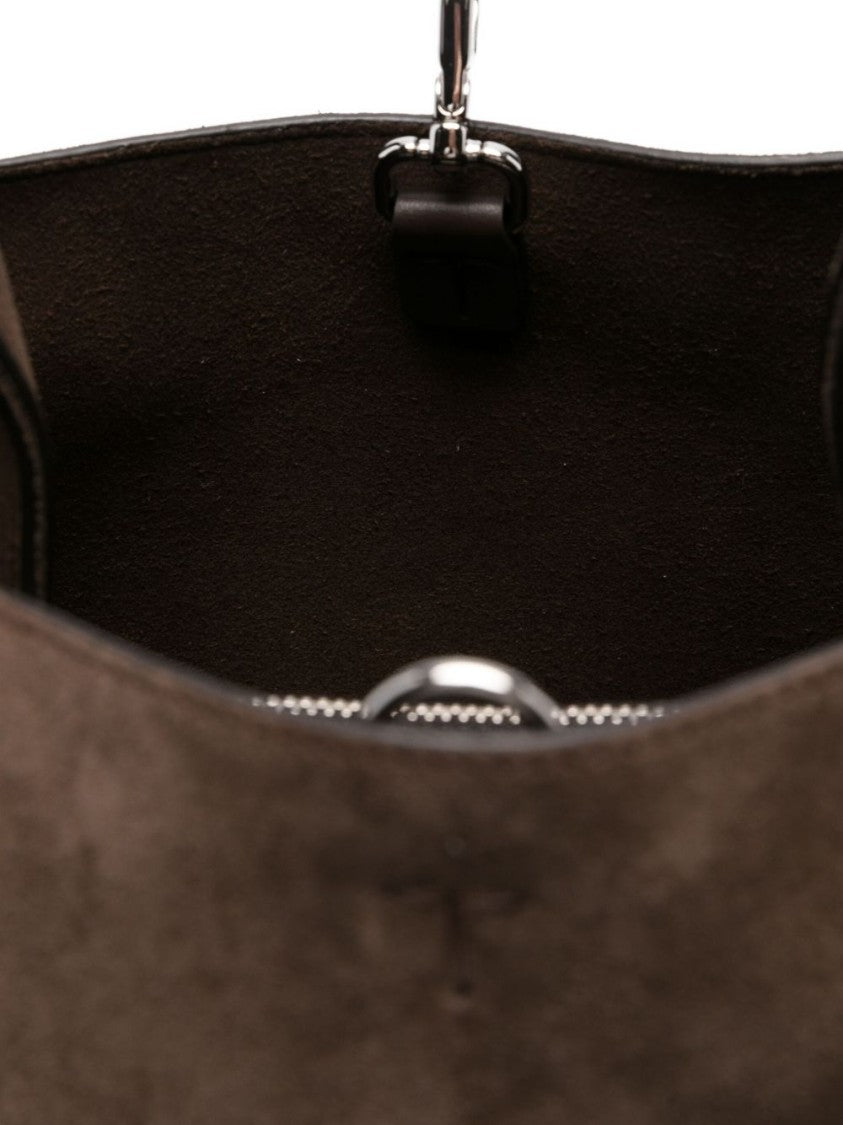 Tod's Structured Suede Handbag With Metallic Logo Charm