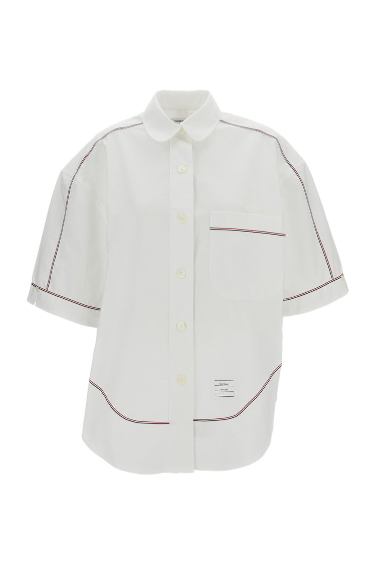 Thom Browne Supersized Short Sleeve Round Collar Shirt