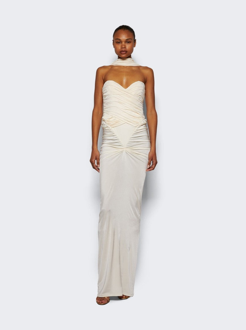 The New Arrivals By Ilkyaz Ozel Samsara Ruched Jersey Dress - Casablanca Lily