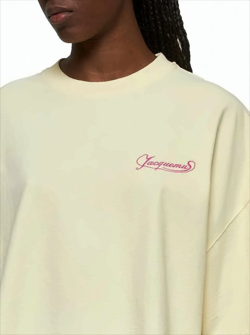 Jacquemus Cropped Relaxed-Fit T-Shirt With Embroidered Logo