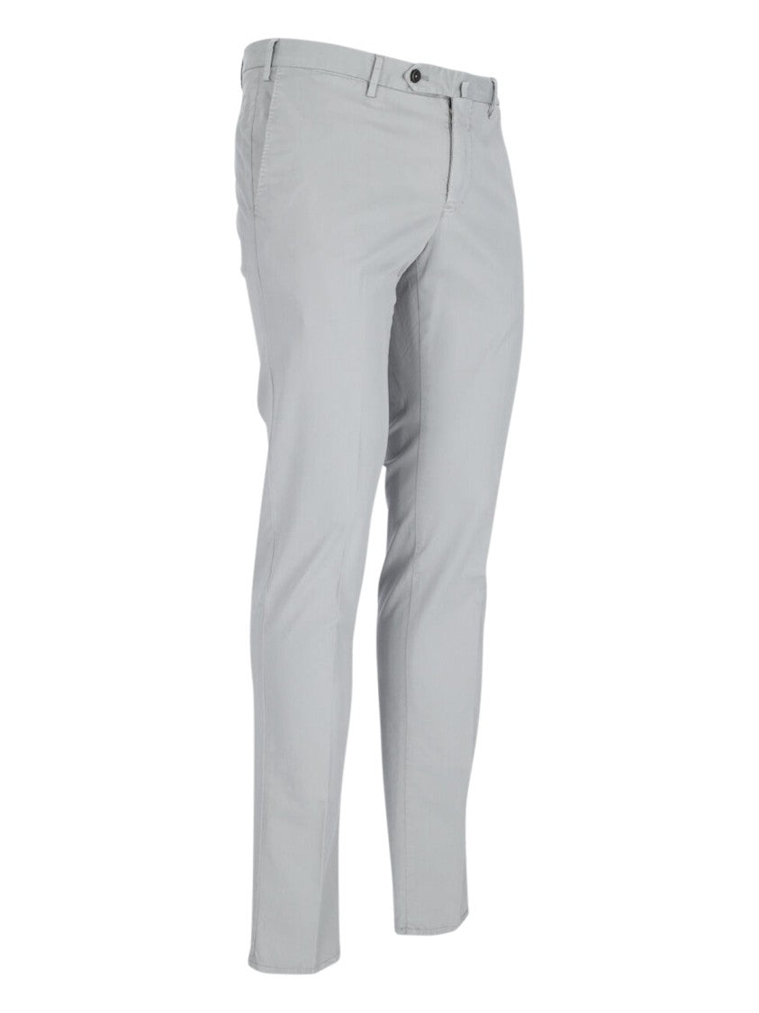 Pt Torino Superslim Grey Chinos With Straight Leg