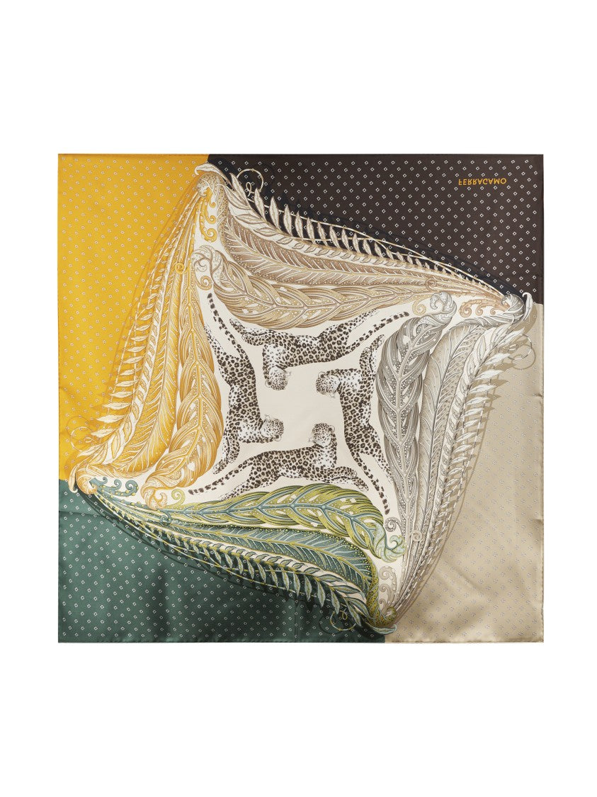 Ferragamo Silk Scarf With Polka Dot Background