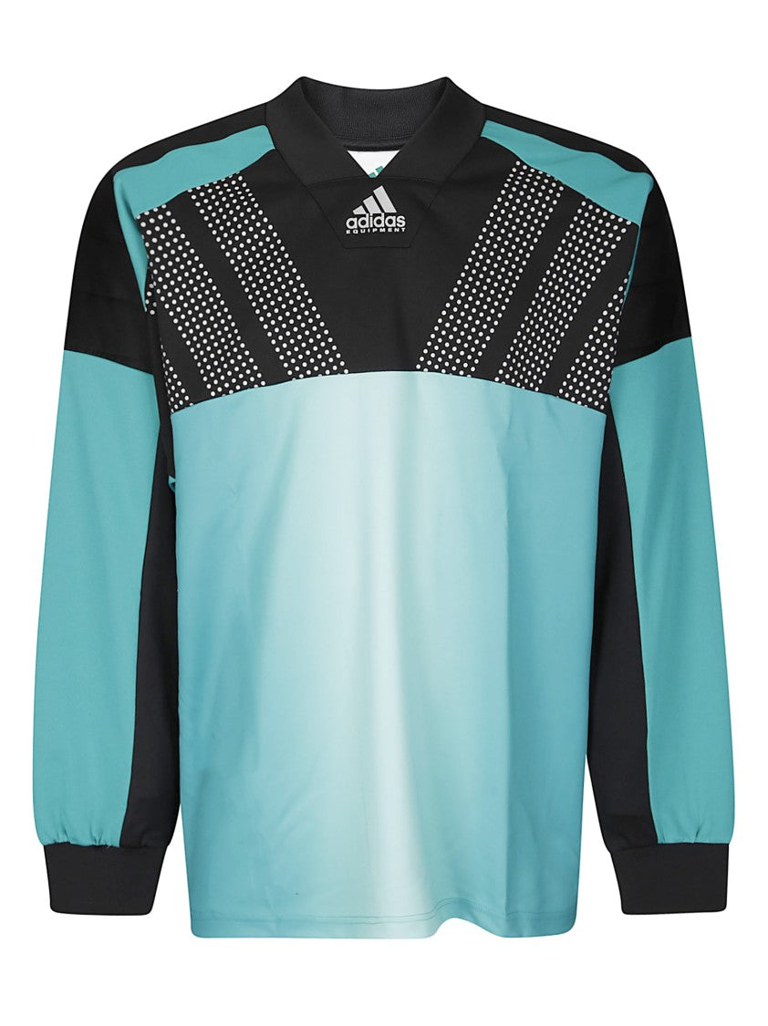 Adidas Originals Relaxed-Fit Teal Sweatshirt With Ribbed V-Neck