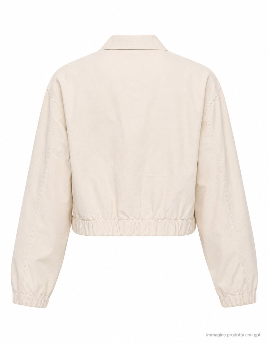 Eat Dust 673 Wheat Cropped Overshirt Cotton Shirt