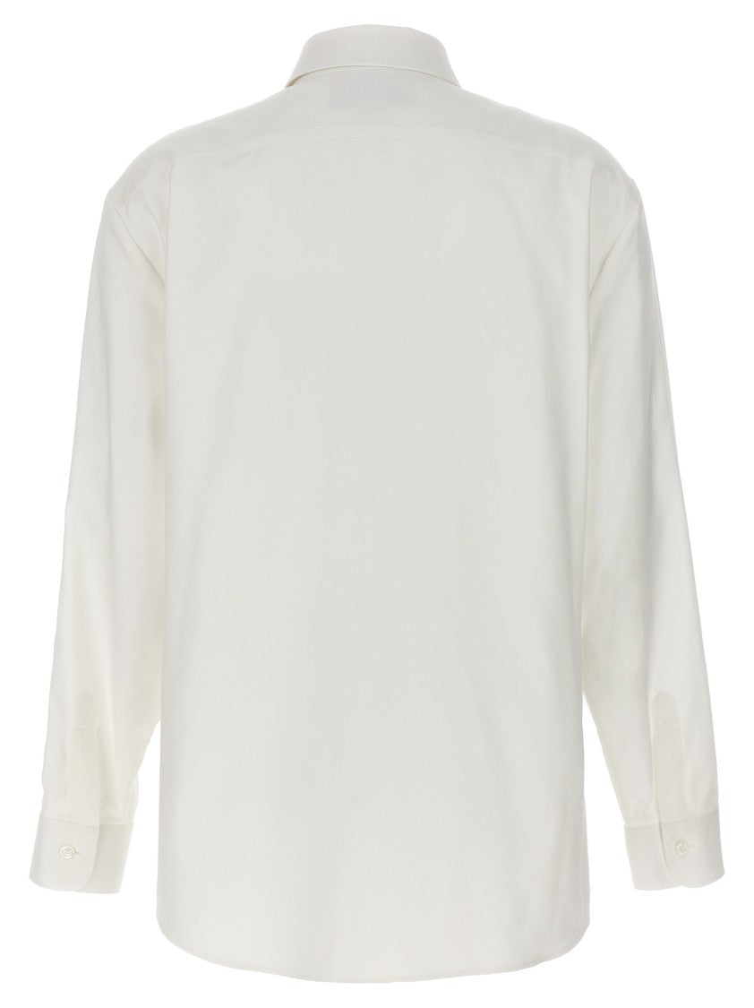 Gucci Tone-On-Tone Logo Oxford Shirt In Cotton