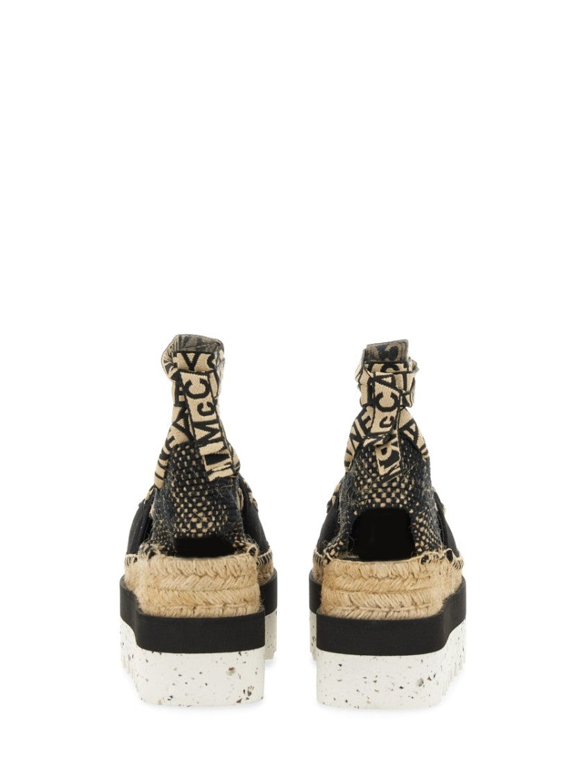 Stella Mccartney Black Platform Organic Cotton Espadrilles