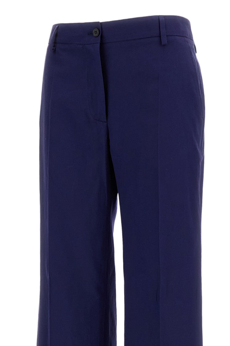 Alberto Biani Blue Wide-Leg Pressed Crease Pants