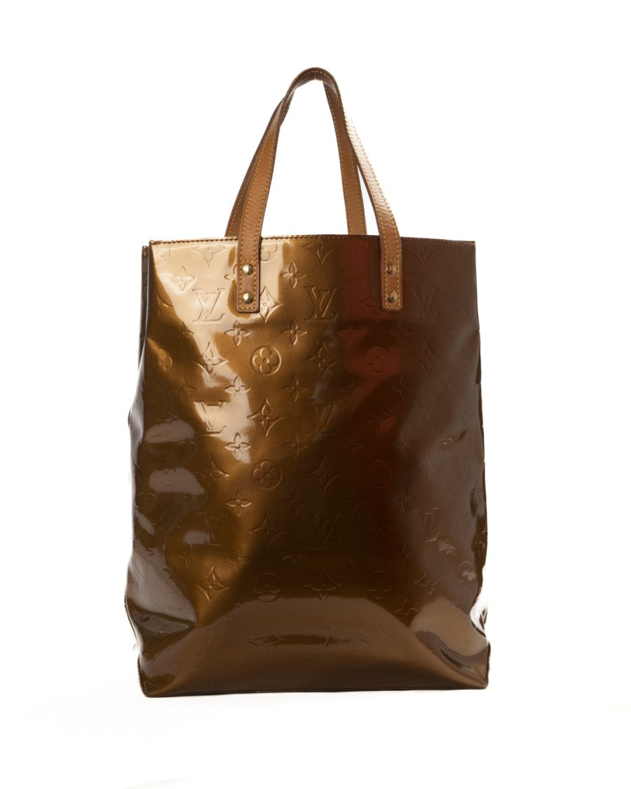 Louis Vuitton Reade Mm Bronzed Leather Tote With Gold Hardware