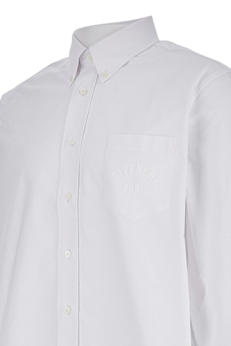 Givenchy Crisp Cotton Shirt With Embossed Branding And Pocket Detail