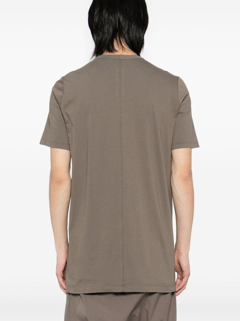 Rick Owens Rust Brown Crew Neck T-Shirt With Straight Hem