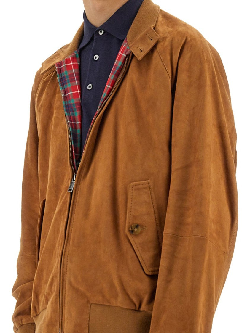 Baracuta Warm Brown Suede Tartan Jacket
