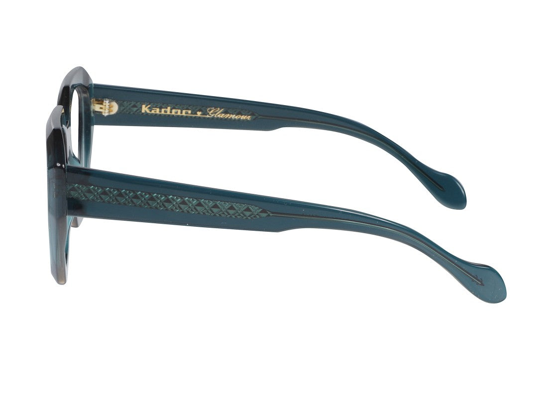 Kador Teal Marilyn/K-V Translucent Geometric Eyeglasses