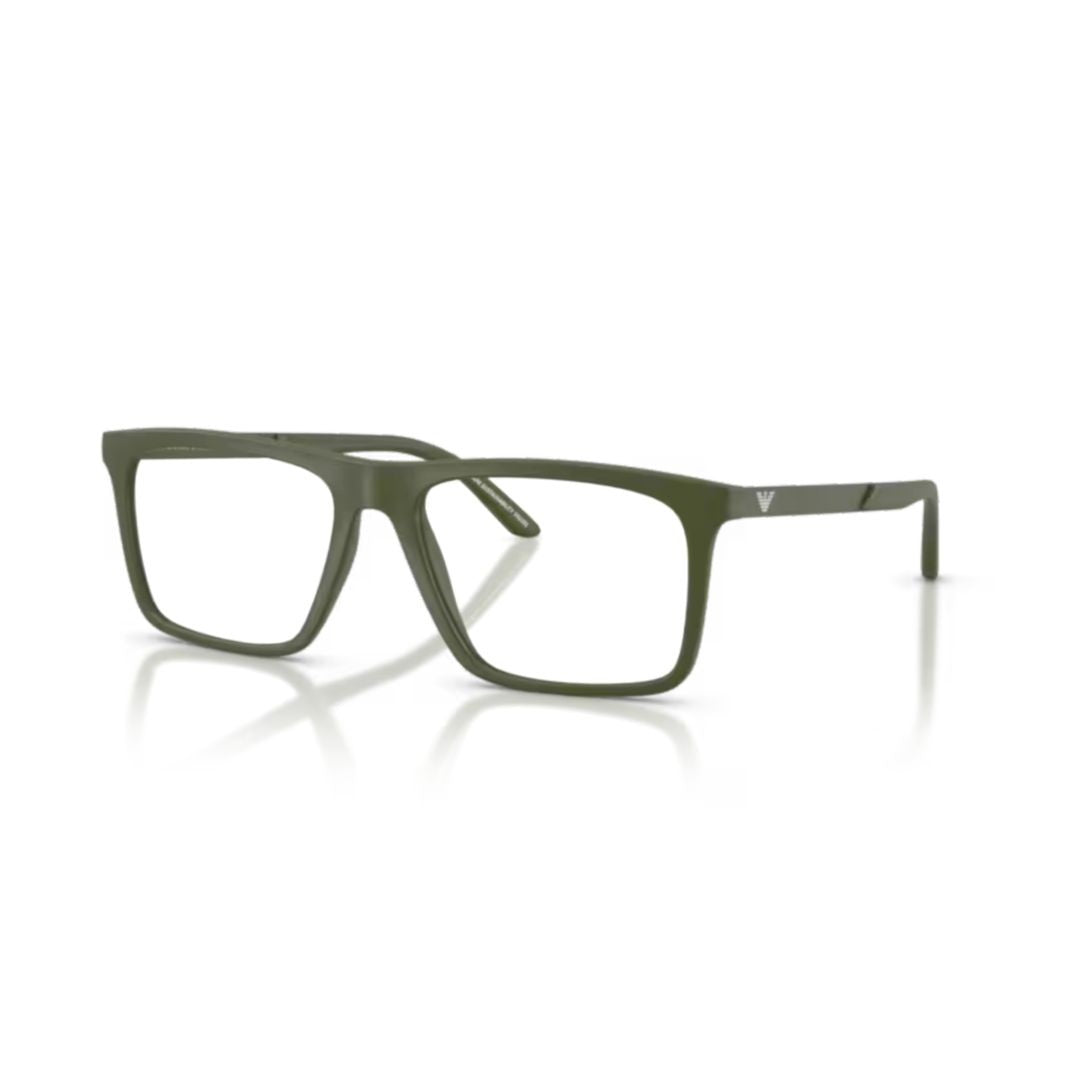 Emporio Armani 0Ea3253 Rectangular Matte Finish Eyeglasses With Subtle Logo