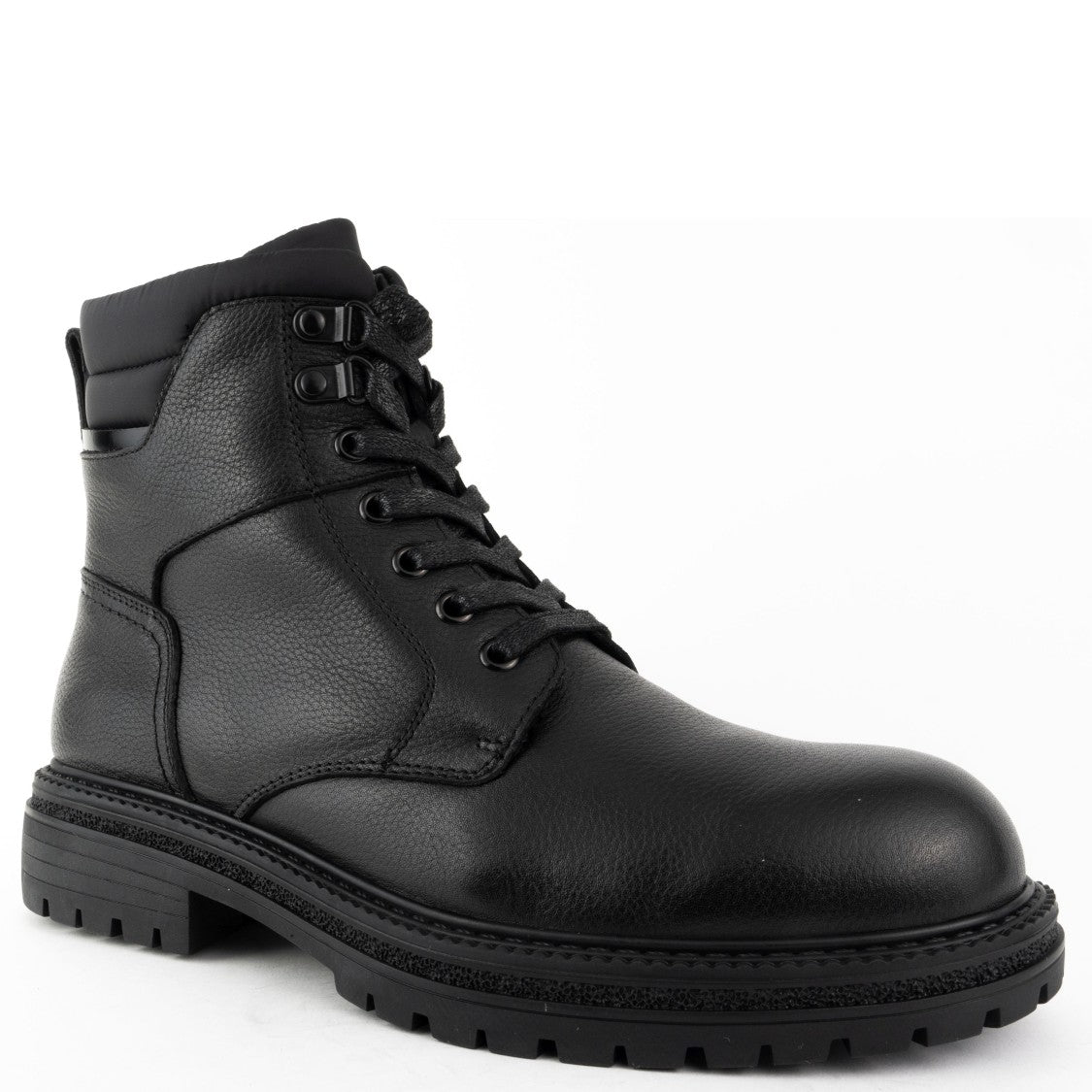 Sergio Moretti Classic Closed Black Leather Ankle Boots