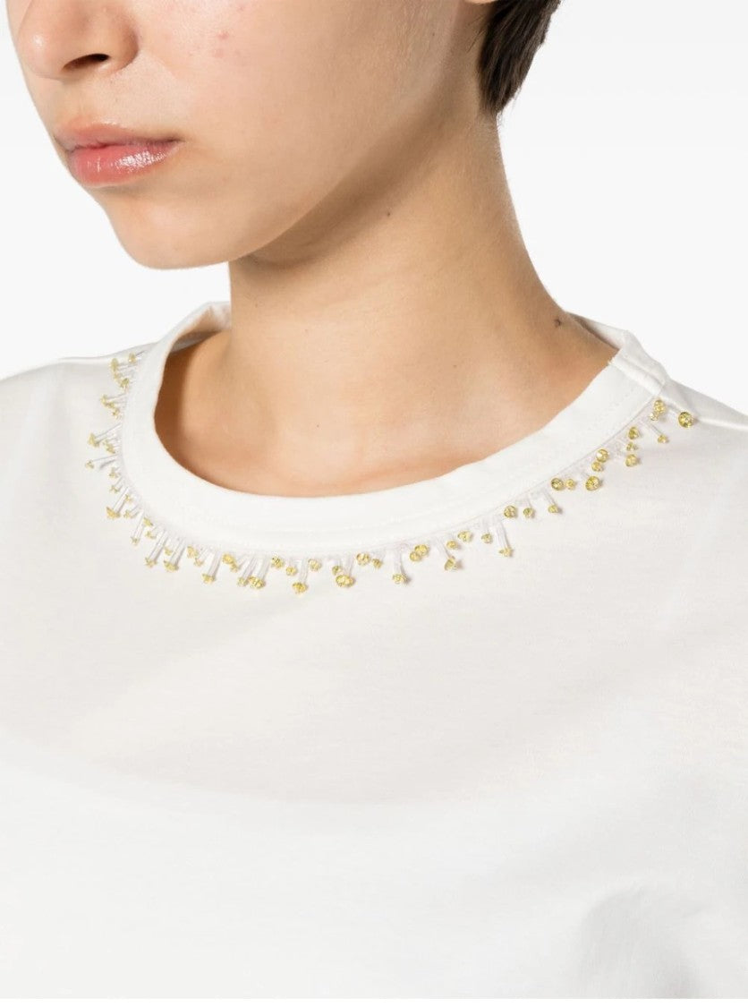 Fabiana Filippi Short Sleeve T-Shirt With Delicate Embellishments