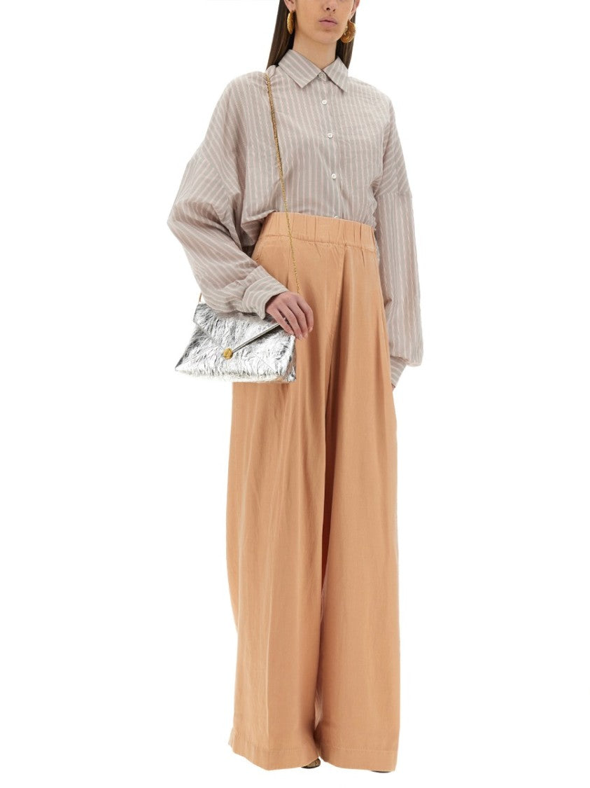 Dries Van Noten Flowing High-Waisted Wide-Leg Pants With Aesthetic