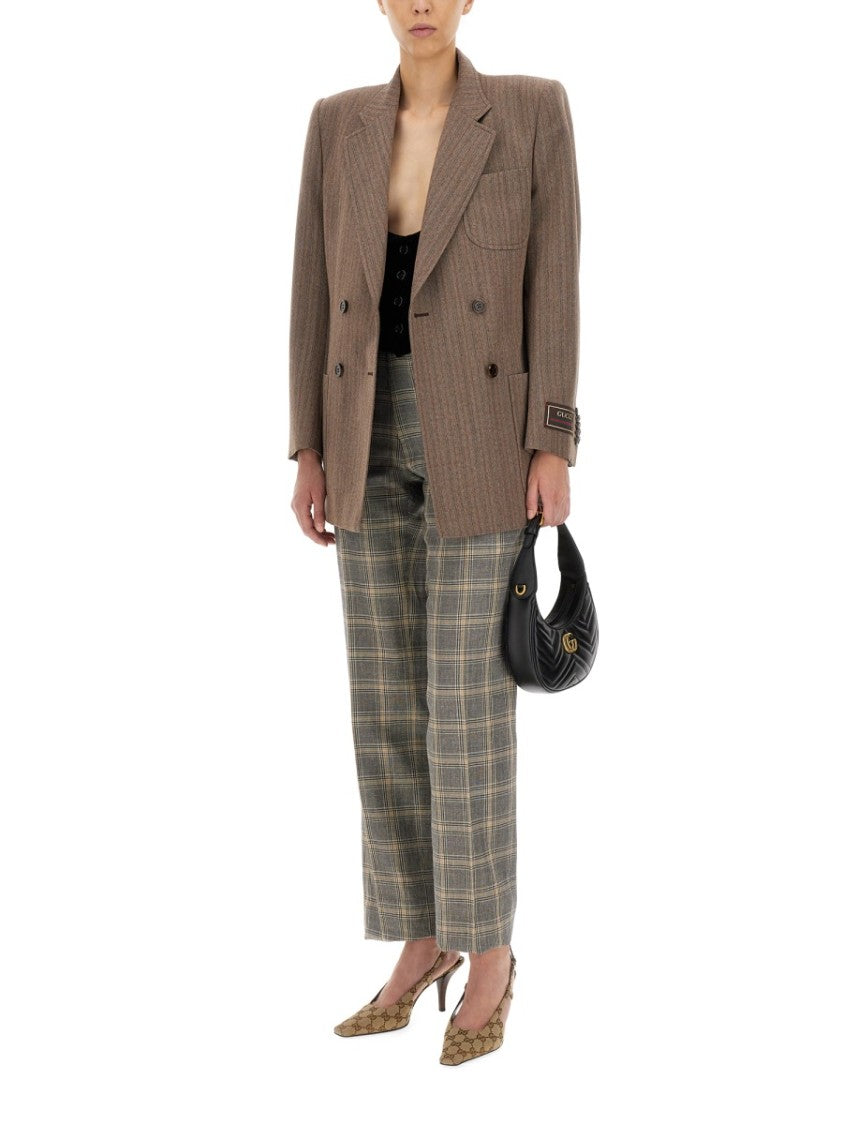 Gucci Classic Herringbone Patterned Wool Jacket