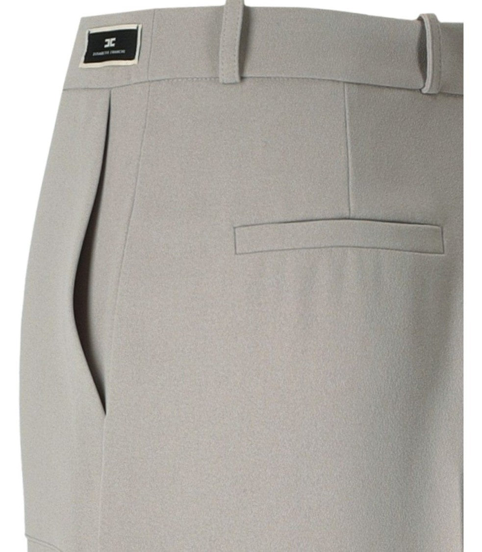 Elisabetta Franchi Pearl Grey Wide Leg Pants