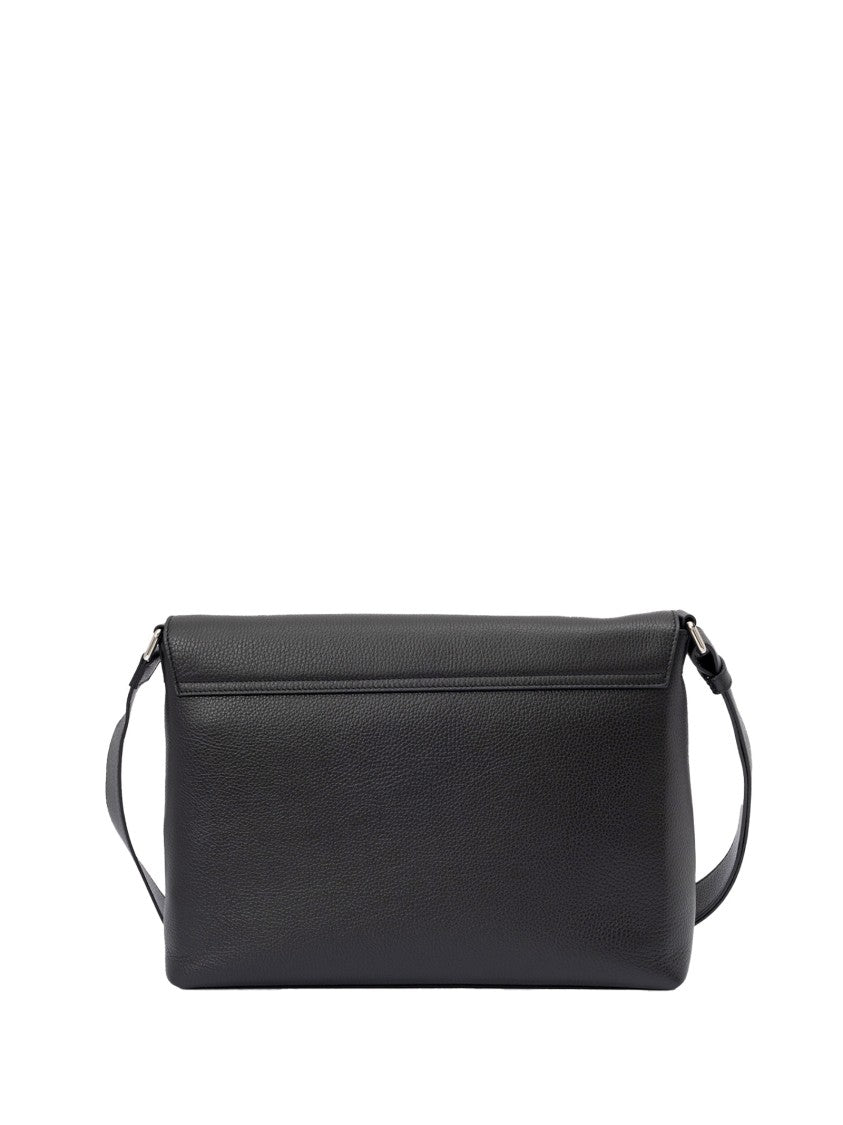 Orciani Micron Hammered Leather Messenger Bag