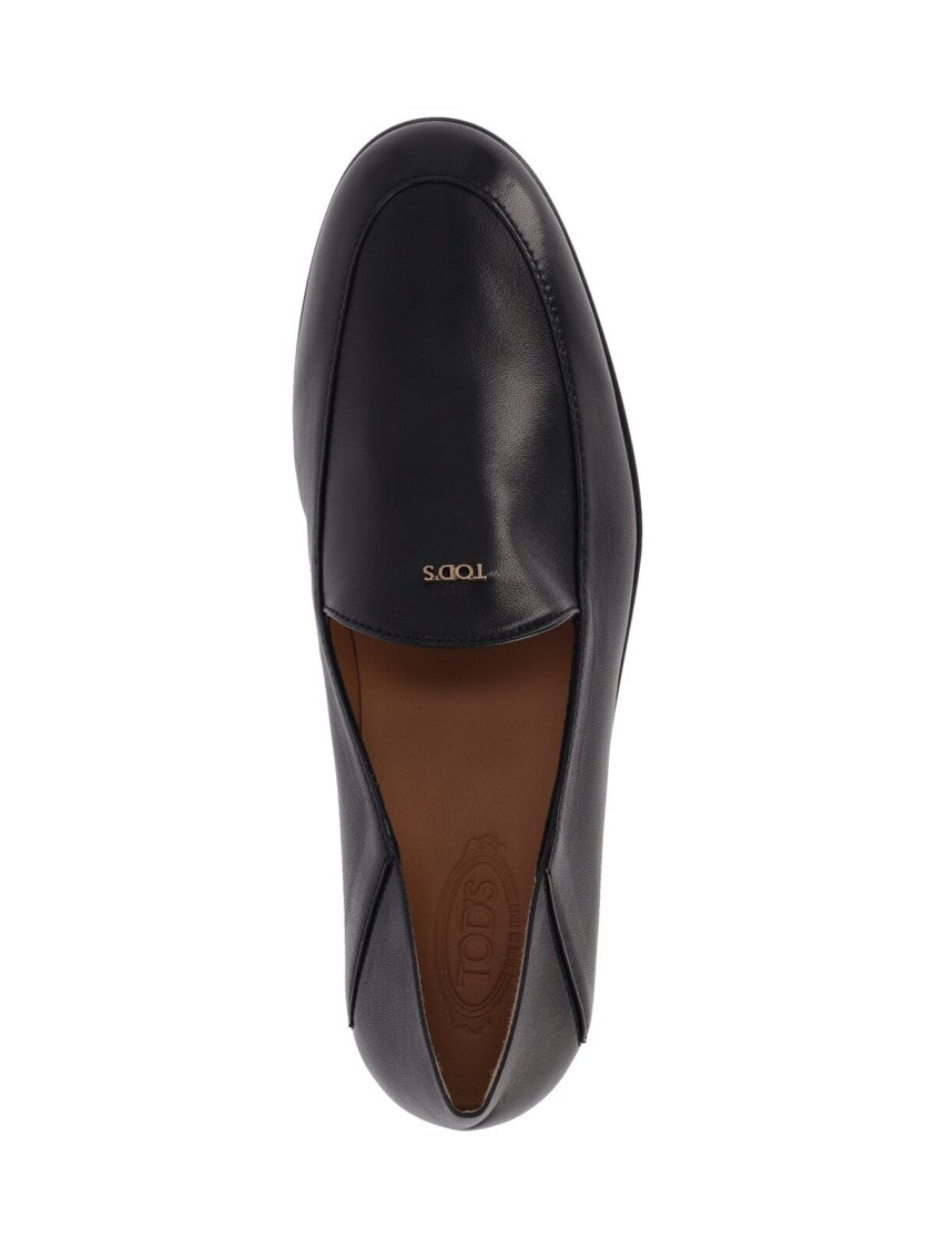 Tod's Black Calf Leather Loafers