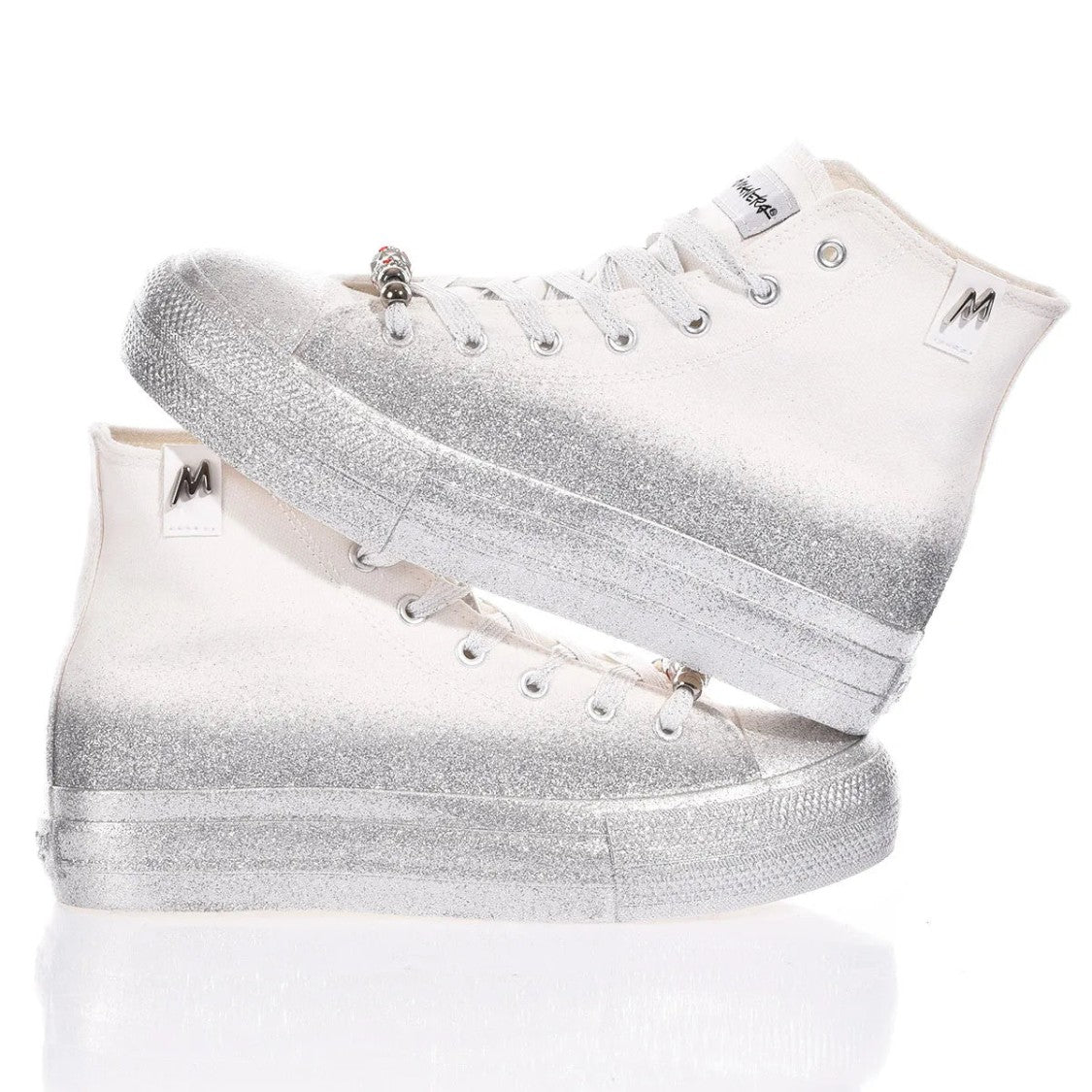 Mimanera Mimanera Airlines Platform Silver Glittery Sneakers