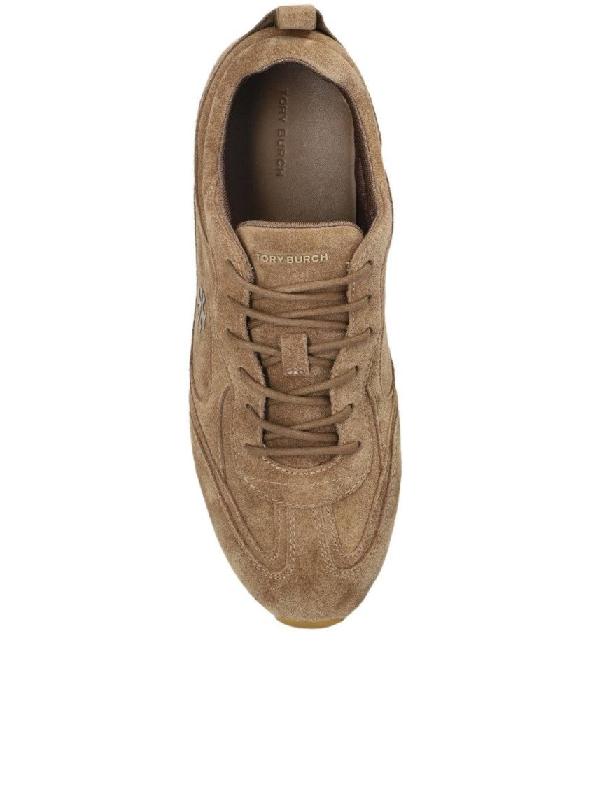 Tory Burch Brown Suede Field Sneaker Rubber Sole